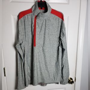 Under Armour Heat Gear Loose Fit Gray 1/4 Zip Pullover Shirt